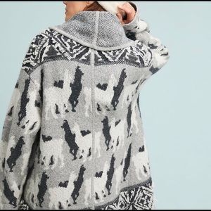 Anthropologie Llama Knit Cardigan size small